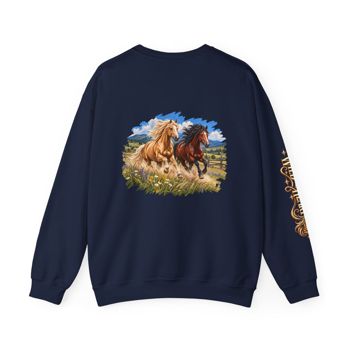 UKW Horse Collection - Palomino & Bay Sweatshirt - Equestrian Logo Crewneck