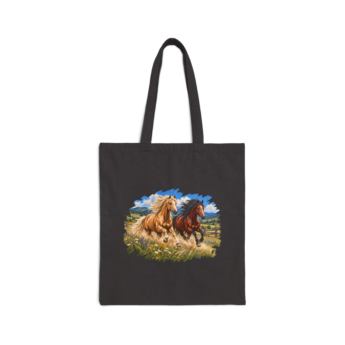 Horse Run Canvas Tote