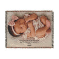 Personalized Photo & Message Woven Blanket – Custom Family, Baby, Pet & Keepsake Gift