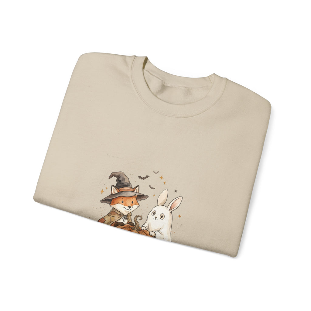 Cute Witch Fox & Ghost Bunny Halloween Sweatshirt | Spooky Animals