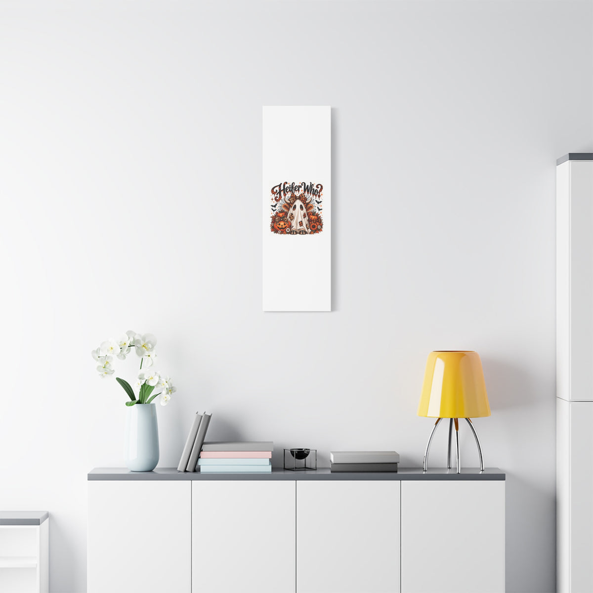 Halloween Highland Cow Ghost Matte Canvas
