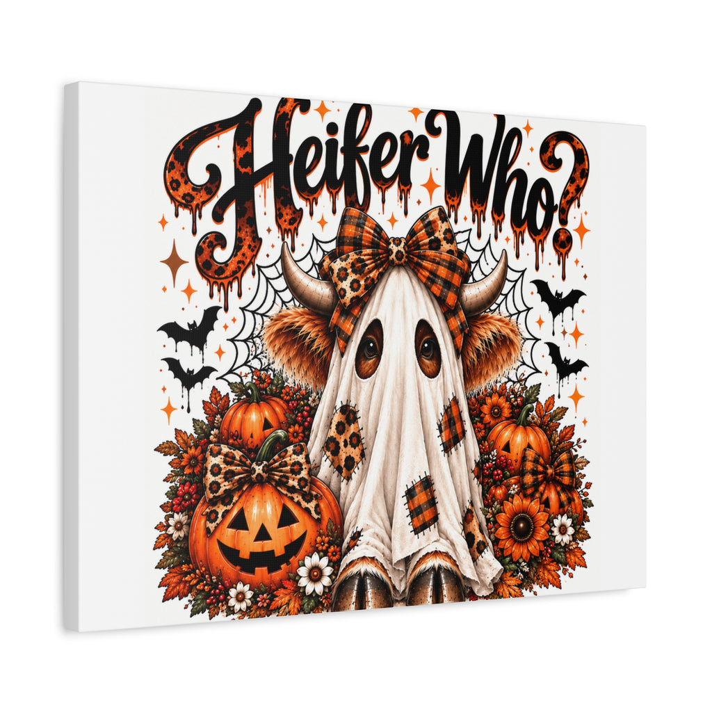 Halloween Highland Cow Ghost Matte Canvas