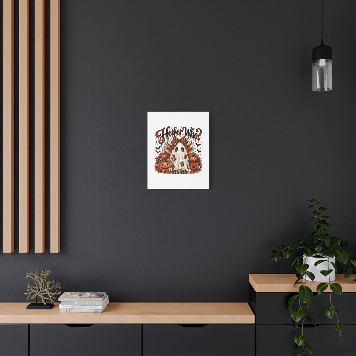Halloween Highland Cow Ghost Matte Canvas