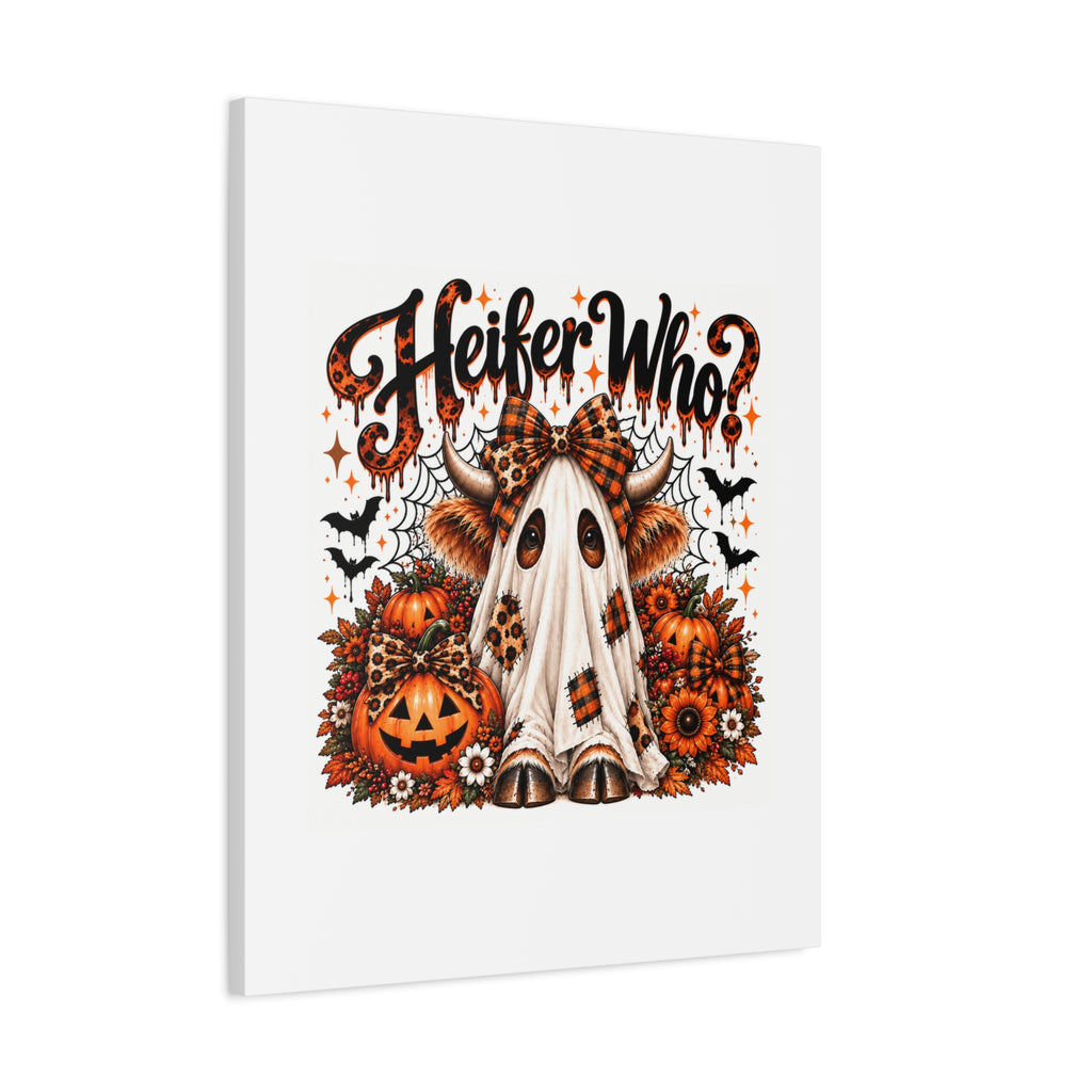 Halloween Highland Cow Ghost Matte Canvas