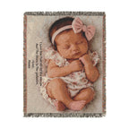 Personalized Photo & Message Woven Blanket – Custom Family, Baby, Pet & Keepsake Gift