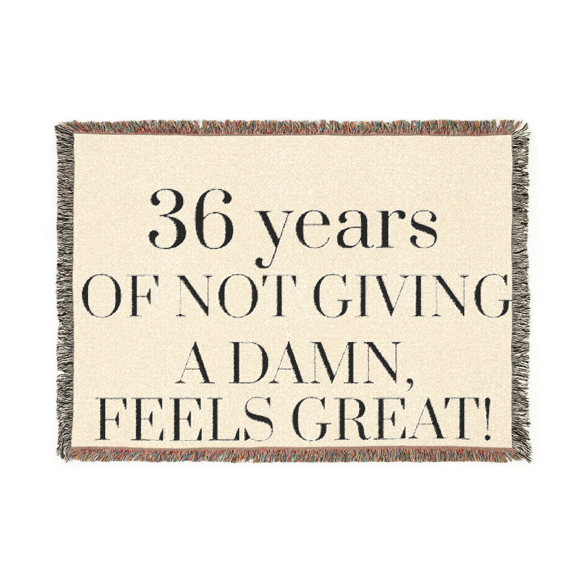36 Years of Not Giving a Damn Woven Blanket