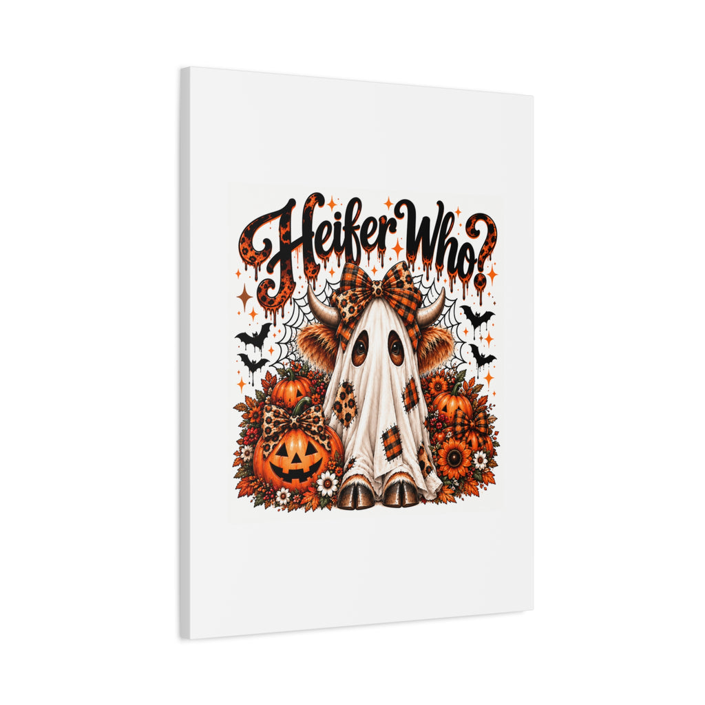 Halloween Highland Cow Ghost Matte Canvas
