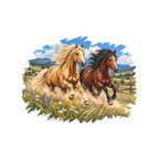 Running Horses Kiss-Cut Sticker — Wild Mustang Scene Sticker