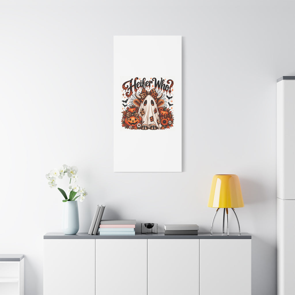 Halloween Highland Cow Ghost Matte Canvas