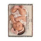 Personalized Photo & Message Woven Blanket – Custom Family, Baby, Pet & Keepsake Gift