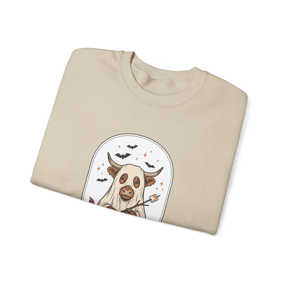 Spooky Cow Witch Illustration Sweatshirt | Halloween Animal Graphic