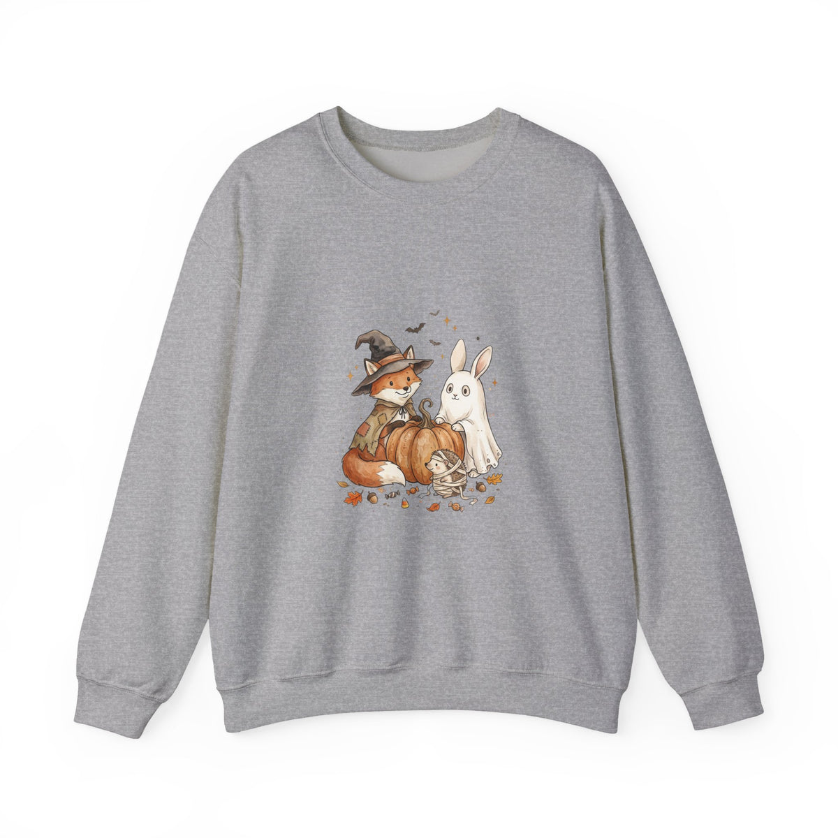 Cute Witch Fox & Ghost Bunny Halloween Sweatshirt | Spooky Animals