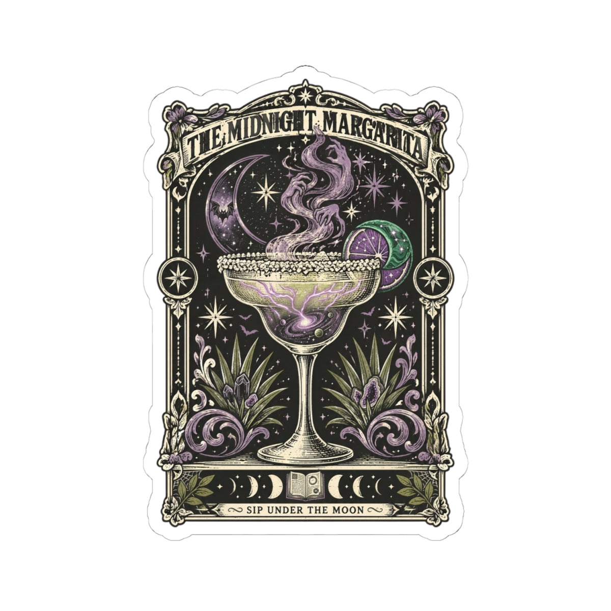 Midnight Margarita Sticker | Witchy Cocktail, Moonlit Aesthetic