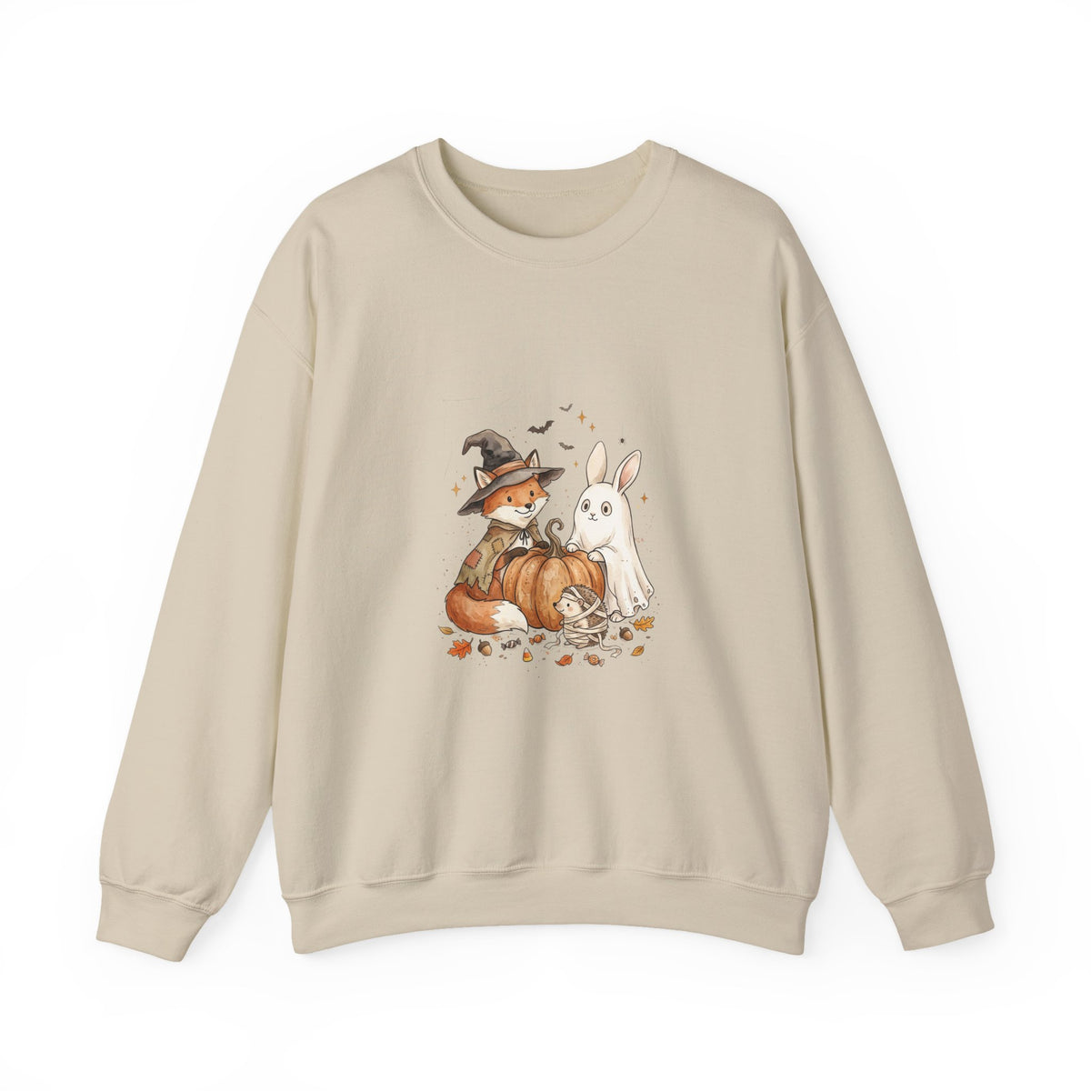 Cute Witch Fox & Ghost Bunny Halloween Sweatshirt | Spooky Animals