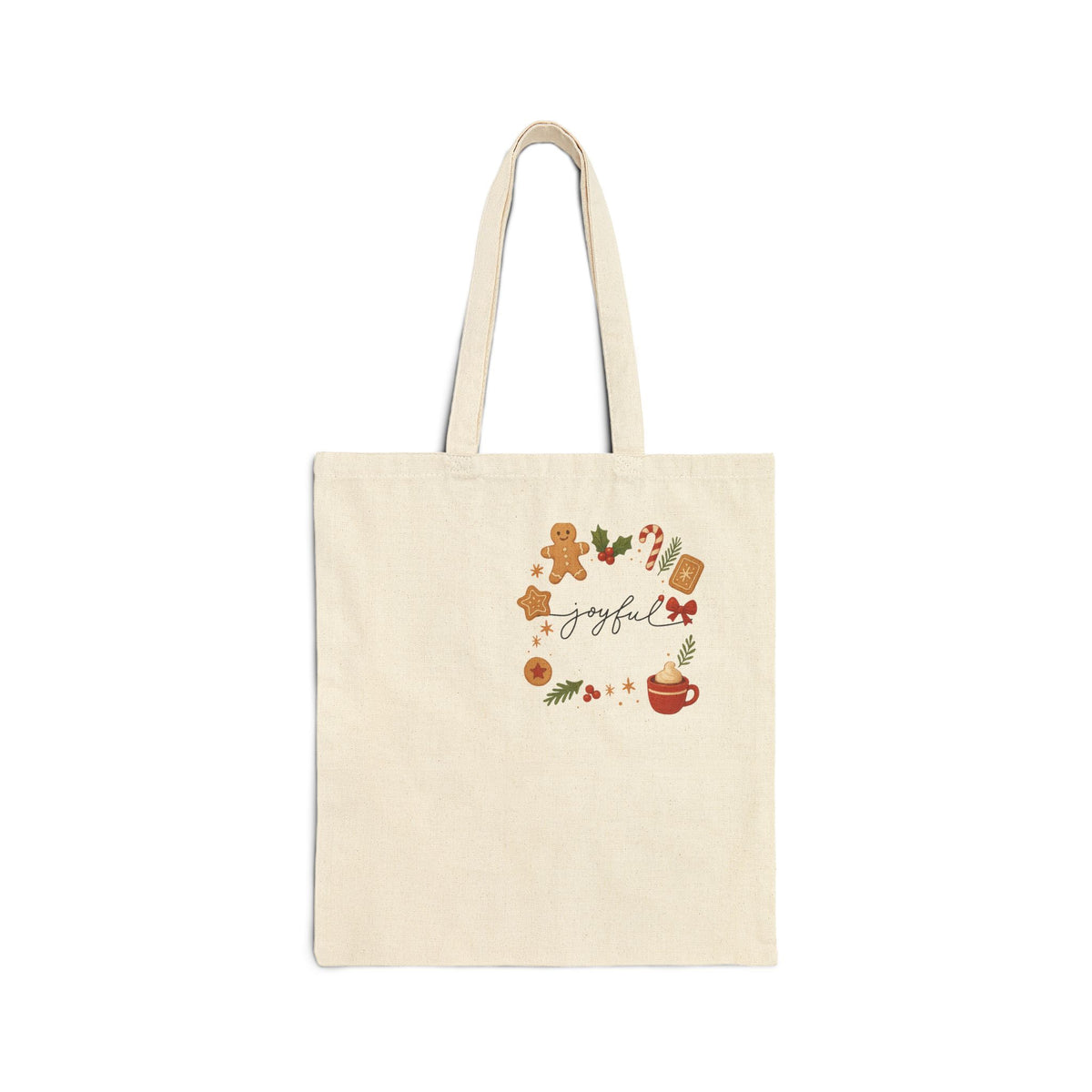 Christmas Gingerbread Tote Bag — Joyful Holiday Cotton Canvas Tote