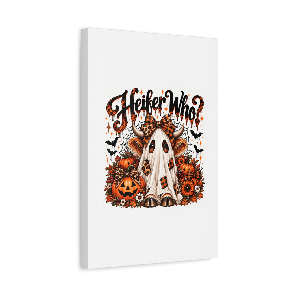 Halloween Highland Cow Ghost Matte Canvas