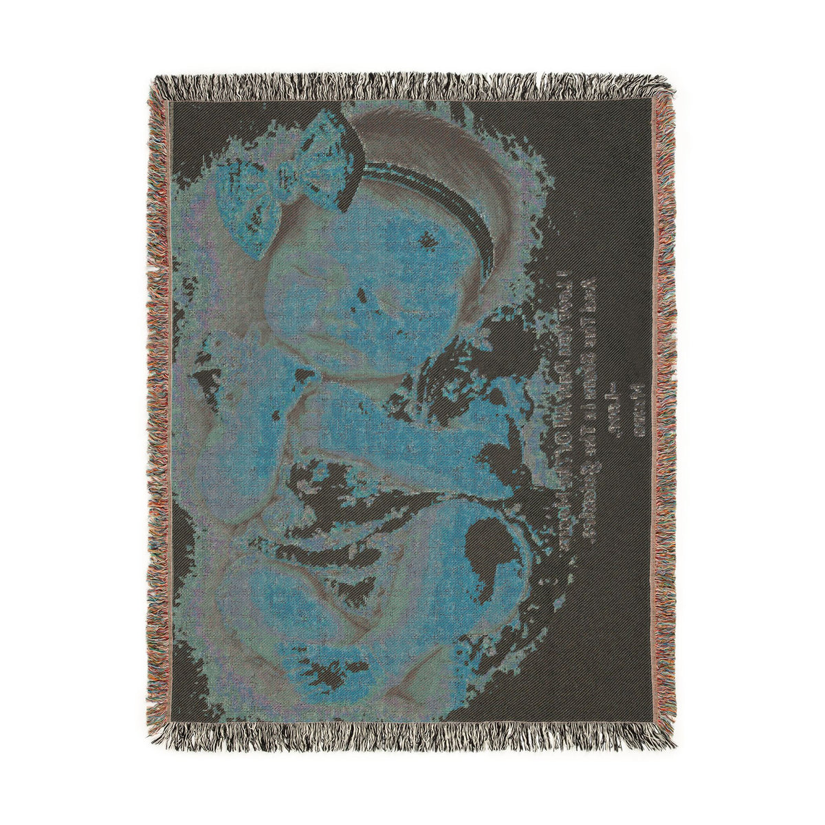 Personalized Photo & Message Woven Blanket – Custom Family, Baby, Pet & Keepsake Gift