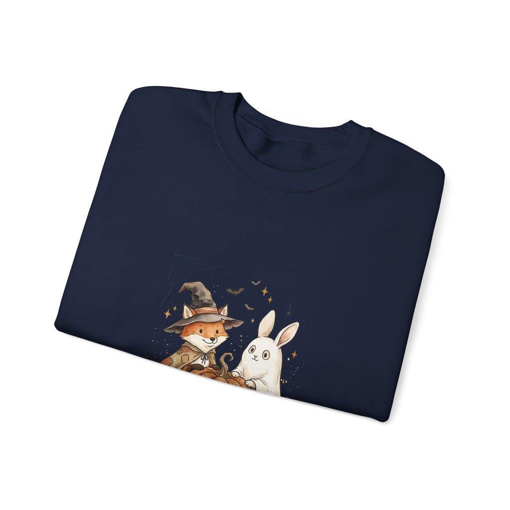 Cute Witch Fox & Ghost Bunny Halloween Sweatshirt | Spooky Animals