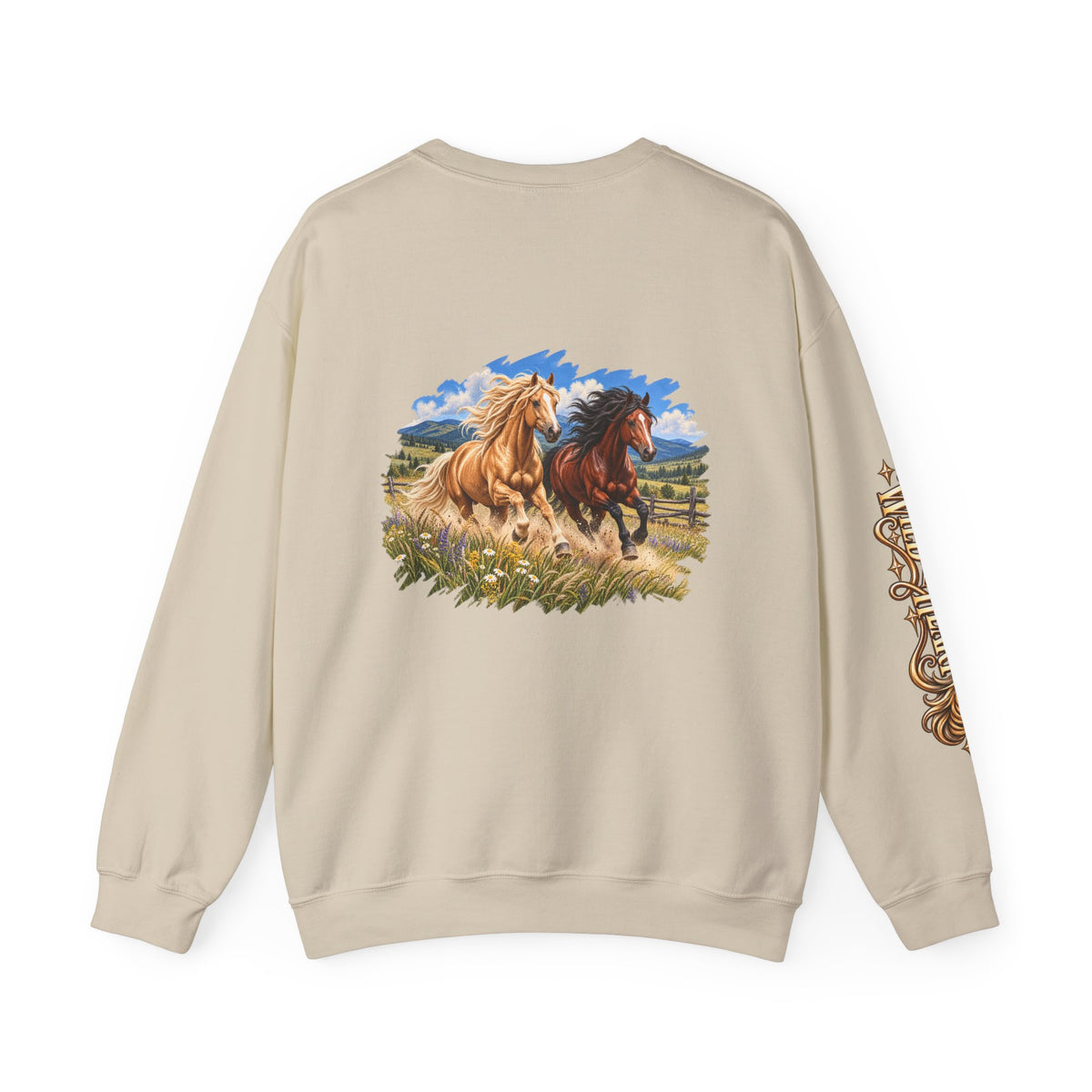 UKW Horse Collection - Palomino & Bay Sweatshirt - Equestrian Logo Crewneck