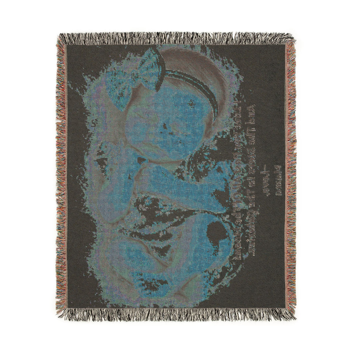 Personalized Photo & Message Woven Blanket – Custom Family, Baby, Pet & Keepsake Gift
