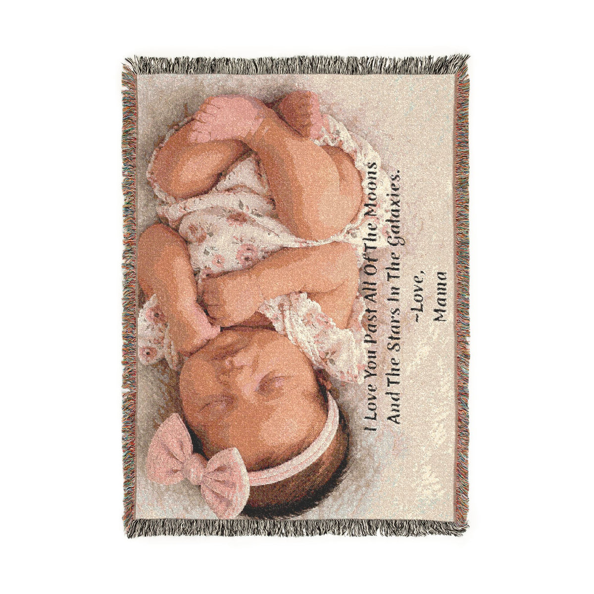 Personalized Photo & Message Woven Blanket – Custom Family, Baby, Pet & Keepsake Gift