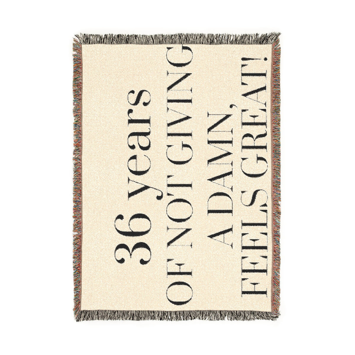 36 Years of Not Giving a Damn Woven Blanket