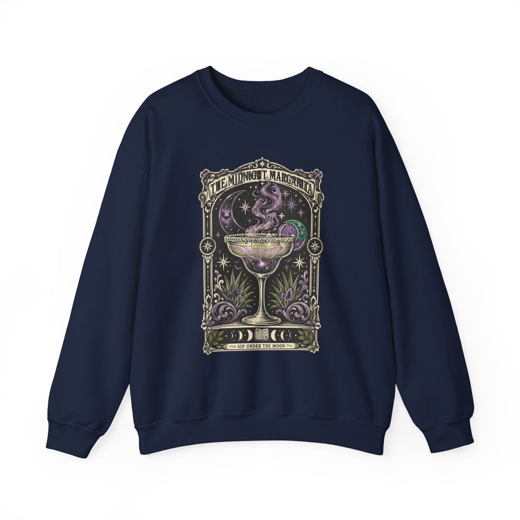 Midnight Margarita Illustration Sweatshirt | Moonlit Cocktail, Mystic Baroque