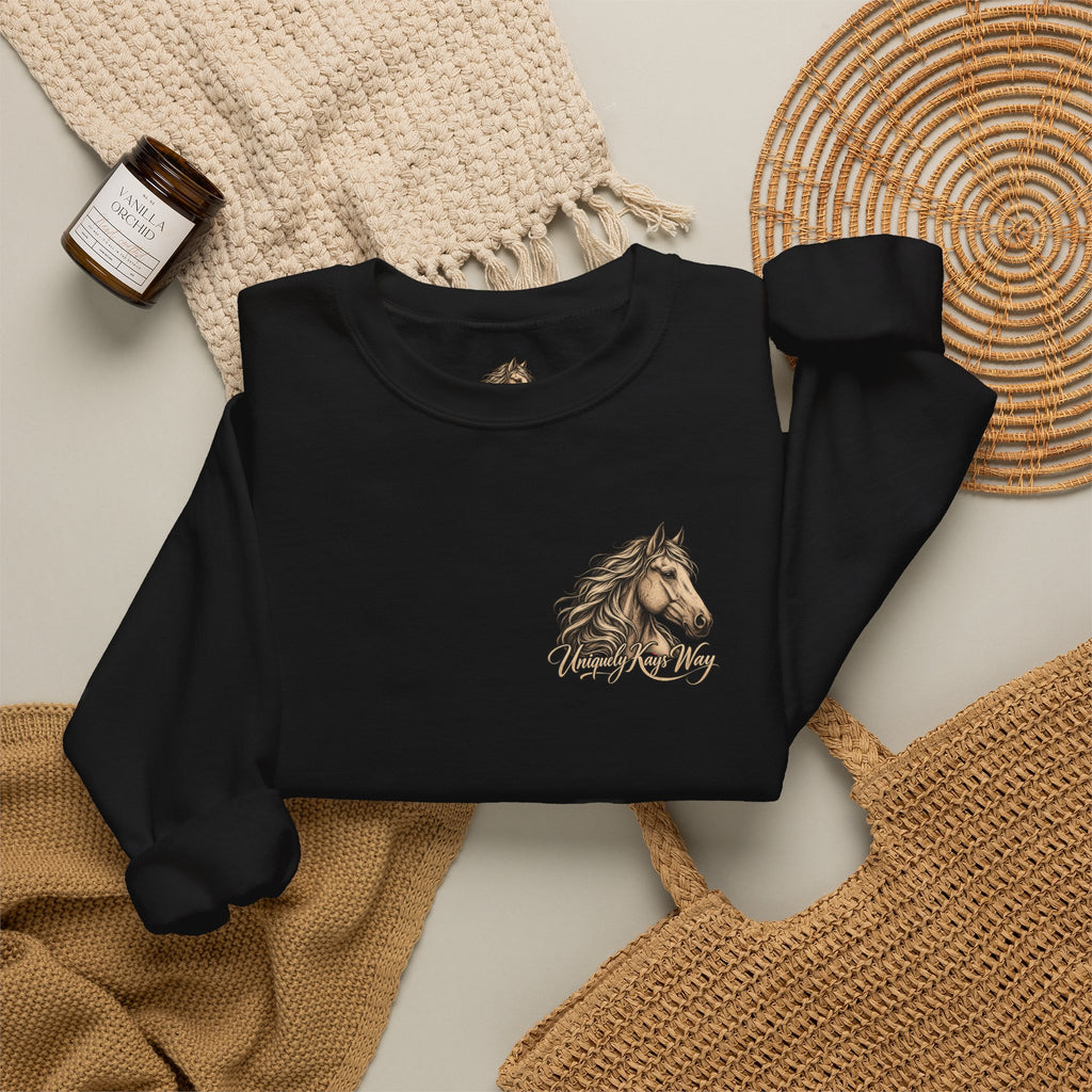 UKW Horse Collection - Palomino & Bay Sweatshirt - Equestrian Logo Crewneck