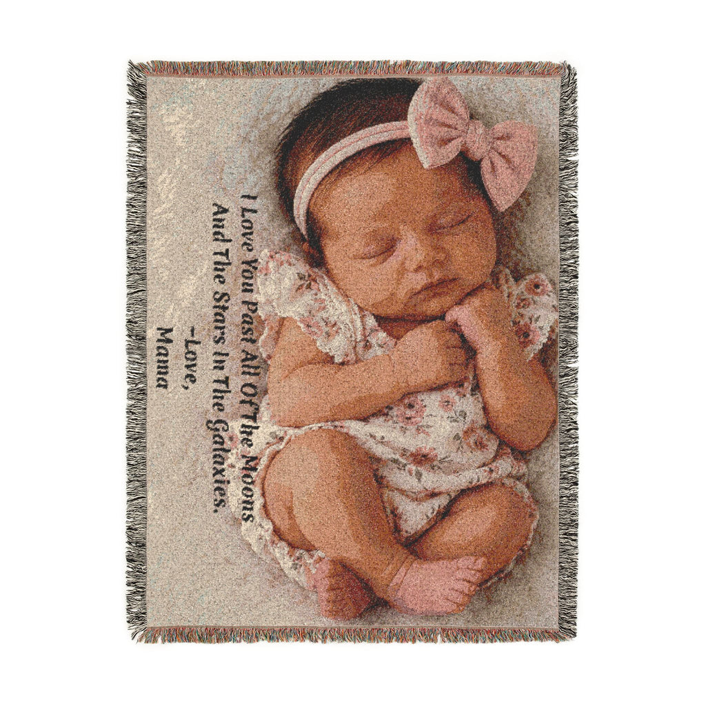 Personalized Photo & Message Woven Blanket – Custom Family, Baby, Pet & Keepsake Gift