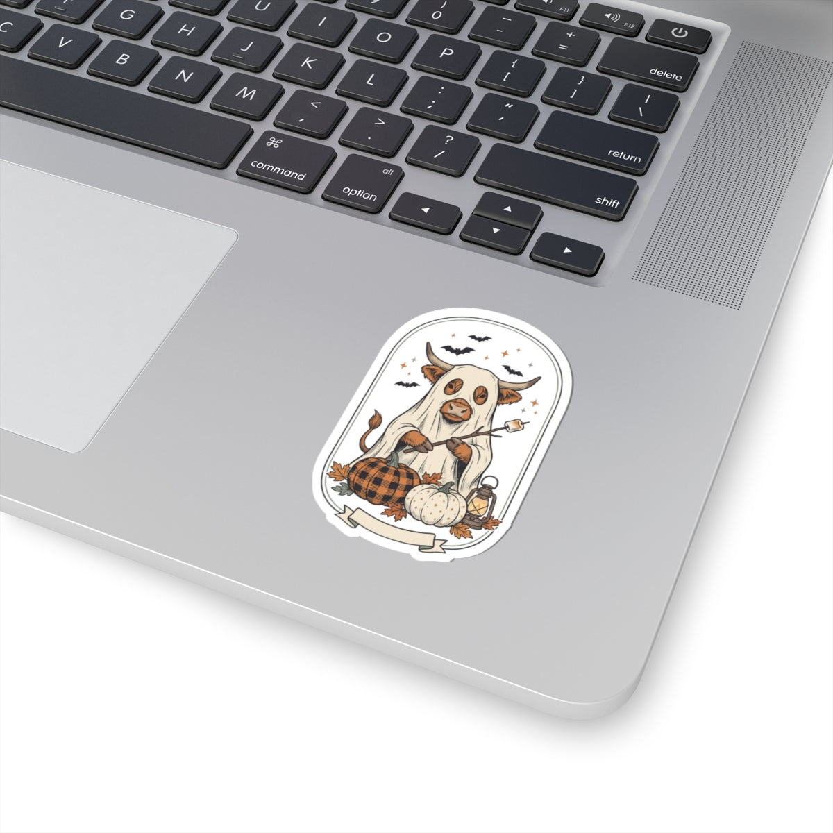 Ghost Cow Halloween Sticker | Spooky Animals, Fall Pumpkin Sticker