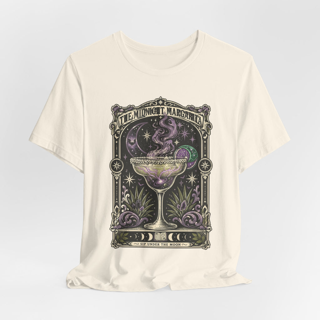 Midnight Margarita Illustration Tee | Vintage Cocktail Night, Moonlit Palms