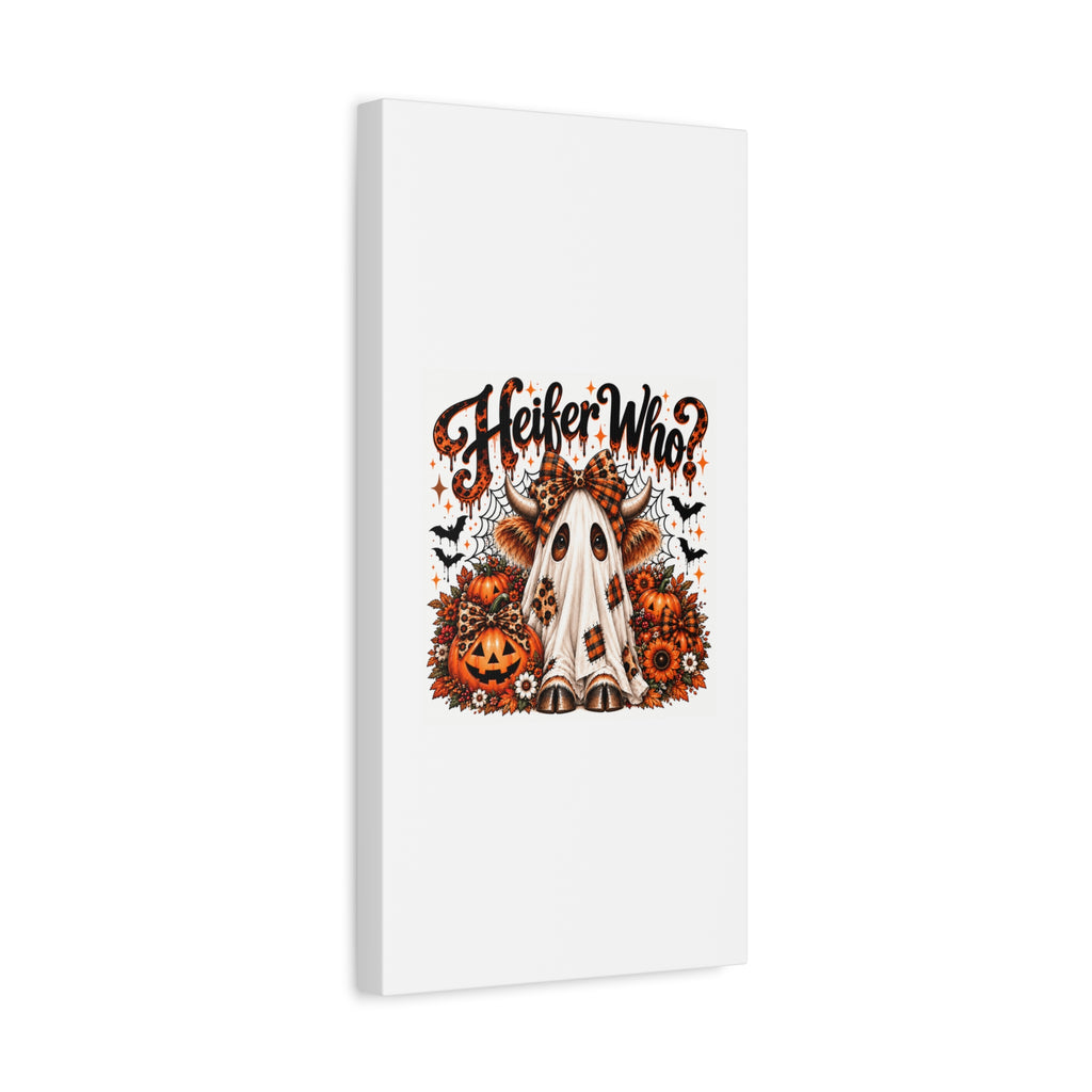 Halloween Highland Cow Ghost Matte Canvas
