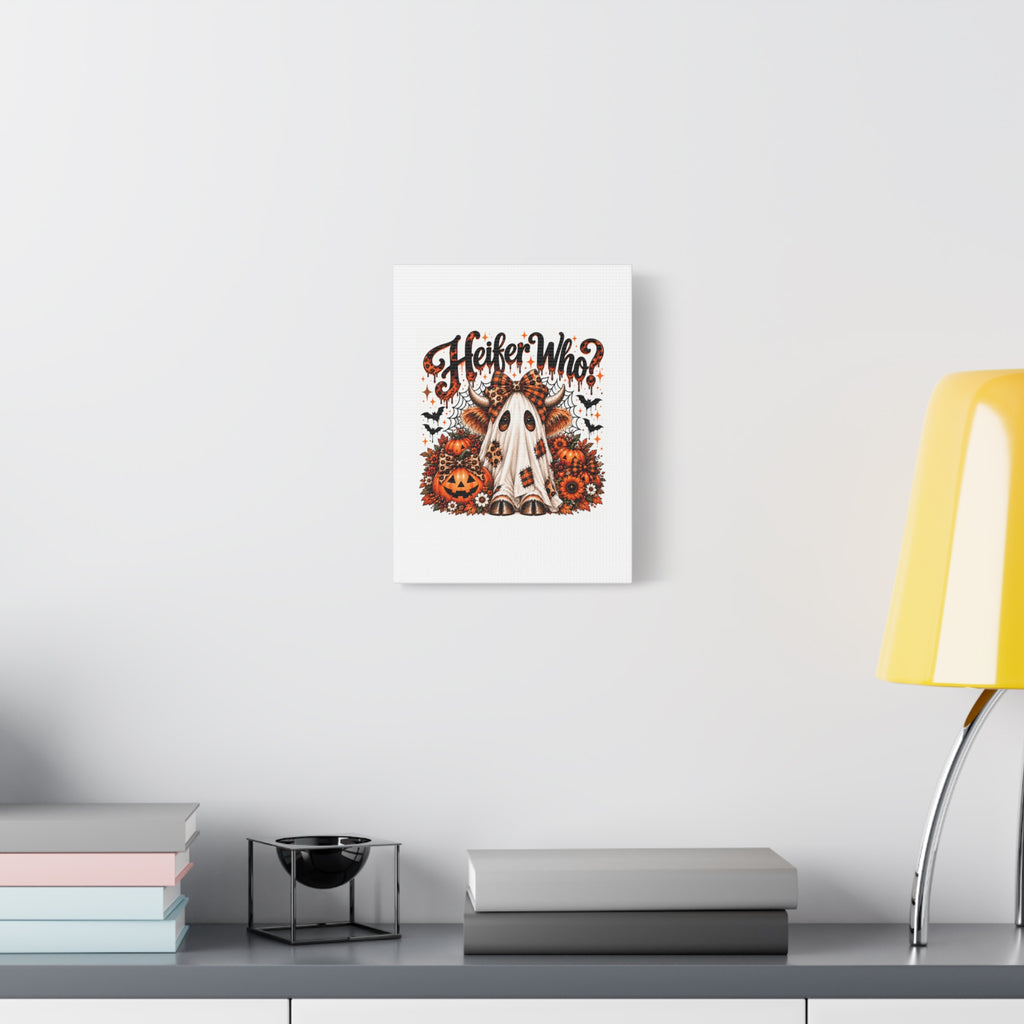 Halloween Highland Cow Ghost Matte Canvas
