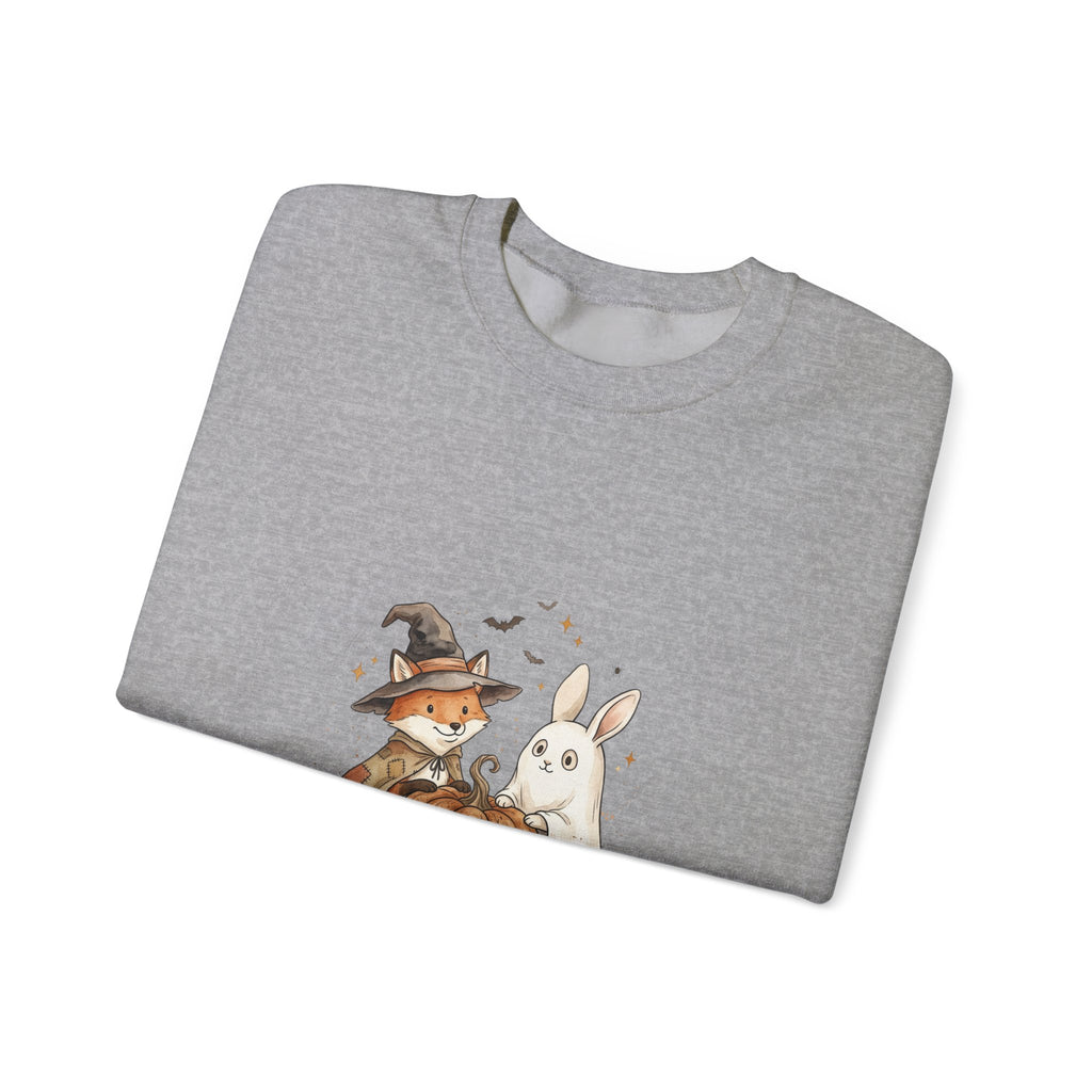Cute Witch Fox & Ghost Bunny Halloween Sweatshirt | Spooky Animals