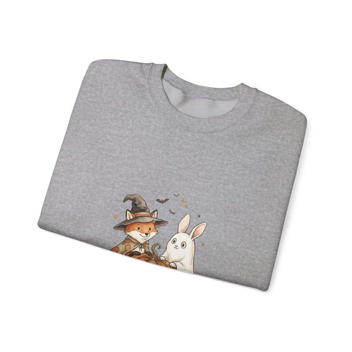 Cute Witch Fox & Ghost Bunny Halloween Sweatshirt | Spooky Animals