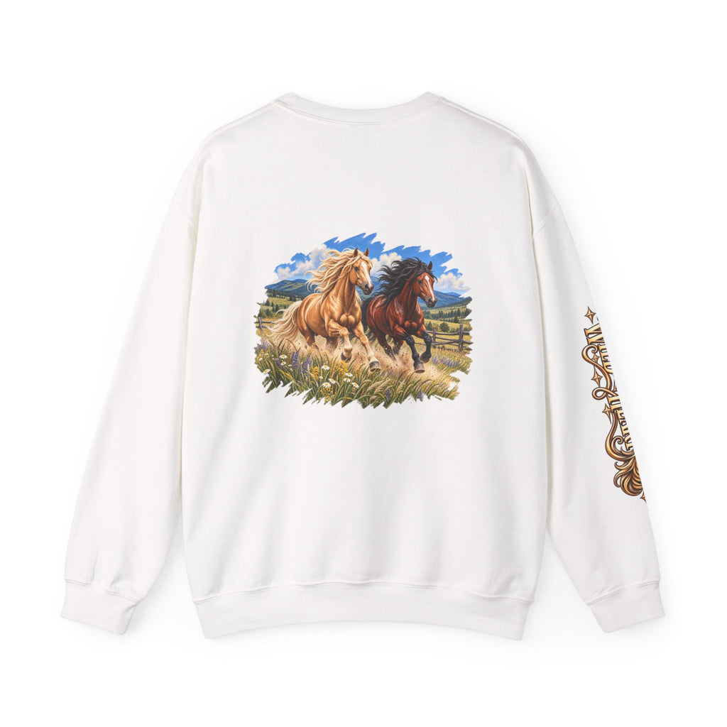 UKW Horse Collection - Palomino & Bay Sweatshirt - Equestrian Logo Crewneck