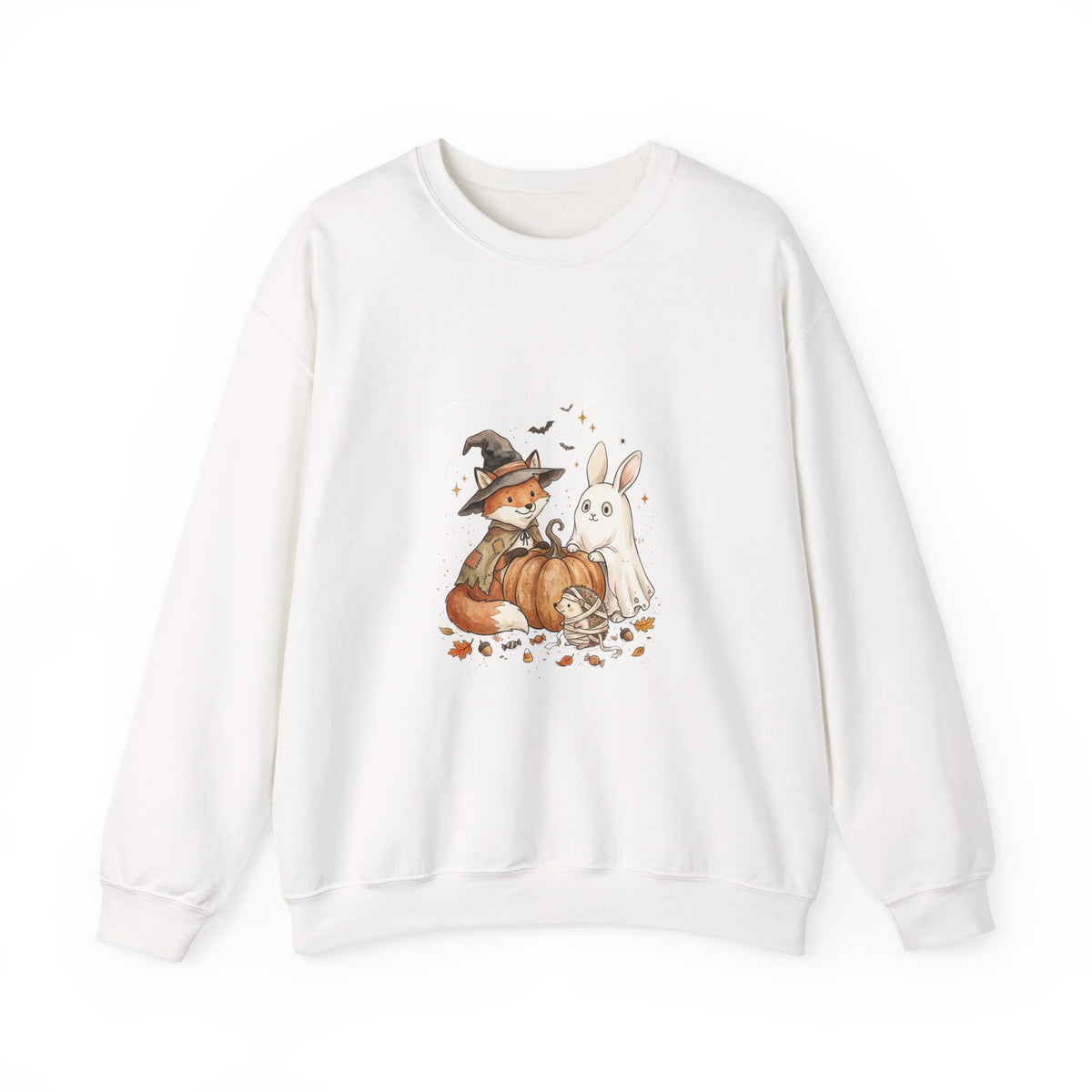 Cute Witch Fox & Ghost Bunny Halloween Sweatshirt | Spooky Animals
