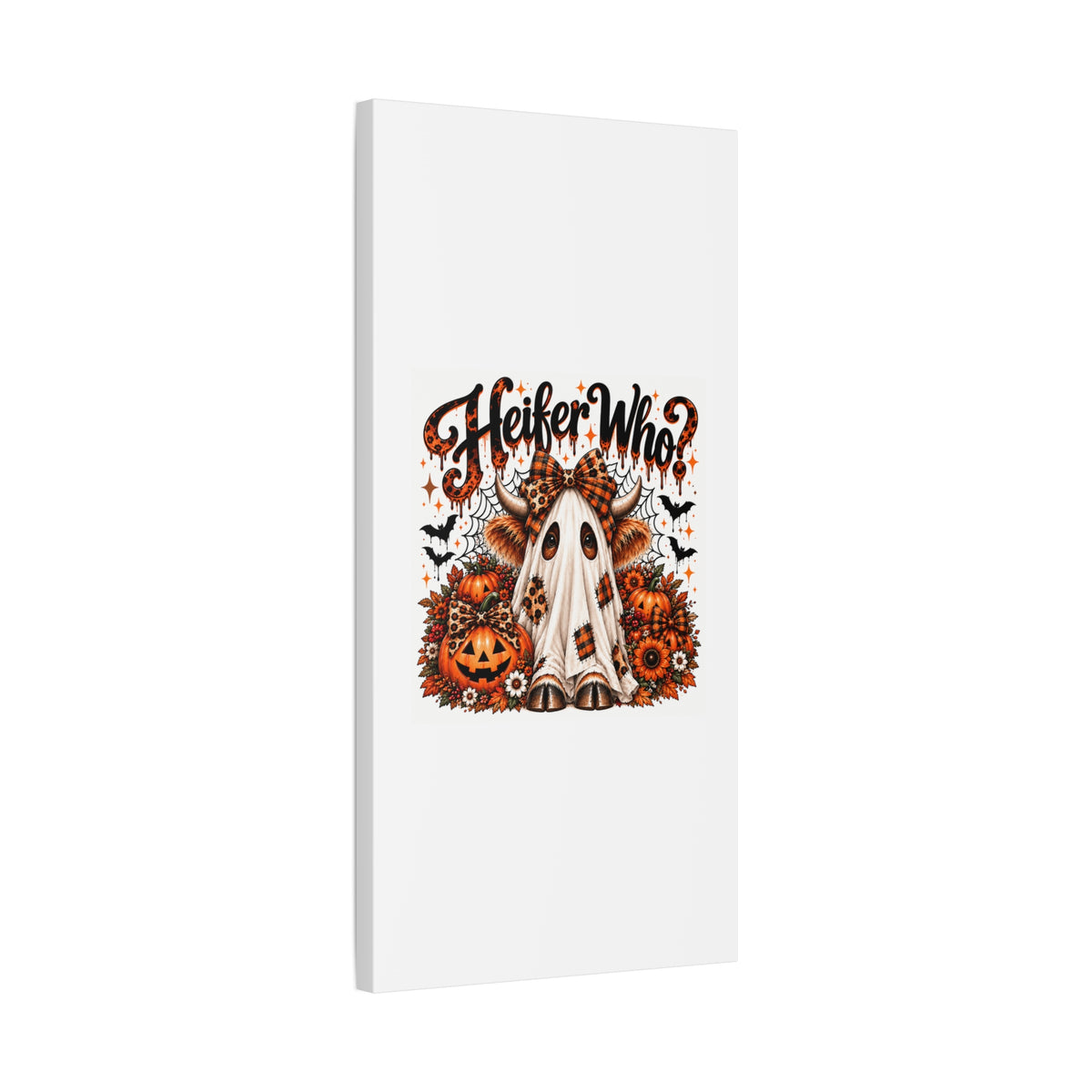 Halloween Highland Cow Ghost Matte Canvas