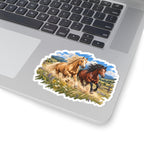 Running Horses Kiss-Cut Sticker — Wild Mustang Scene Sticker
