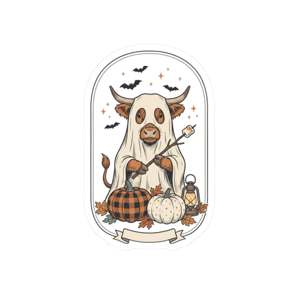 Ghost Cow Halloween Sticker | Spooky Animals, Fall Pumpkin Sticker