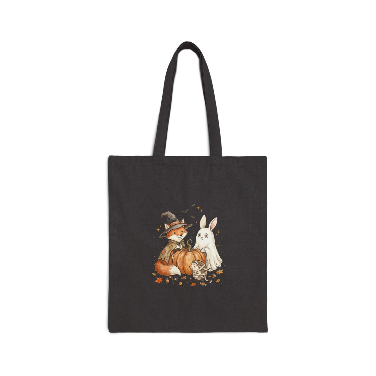 Spooky Animals Pumpkin Witch Fox & Ghost Bunny Tote | Halloween Canvas Tote