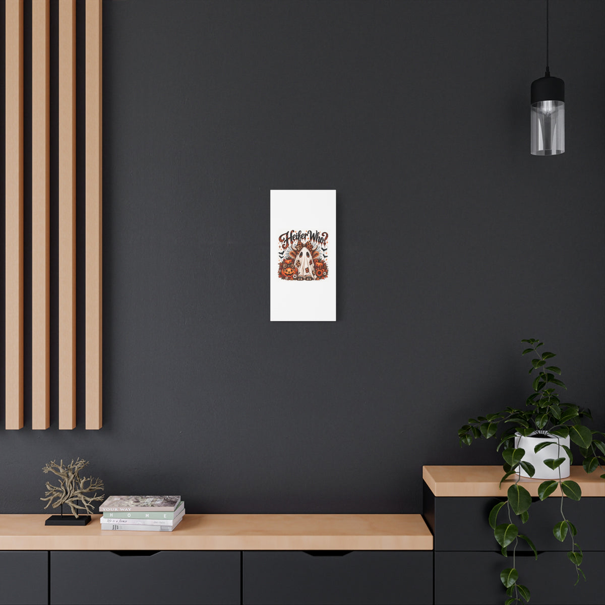Halloween Highland Cow Ghost Matte Canvas