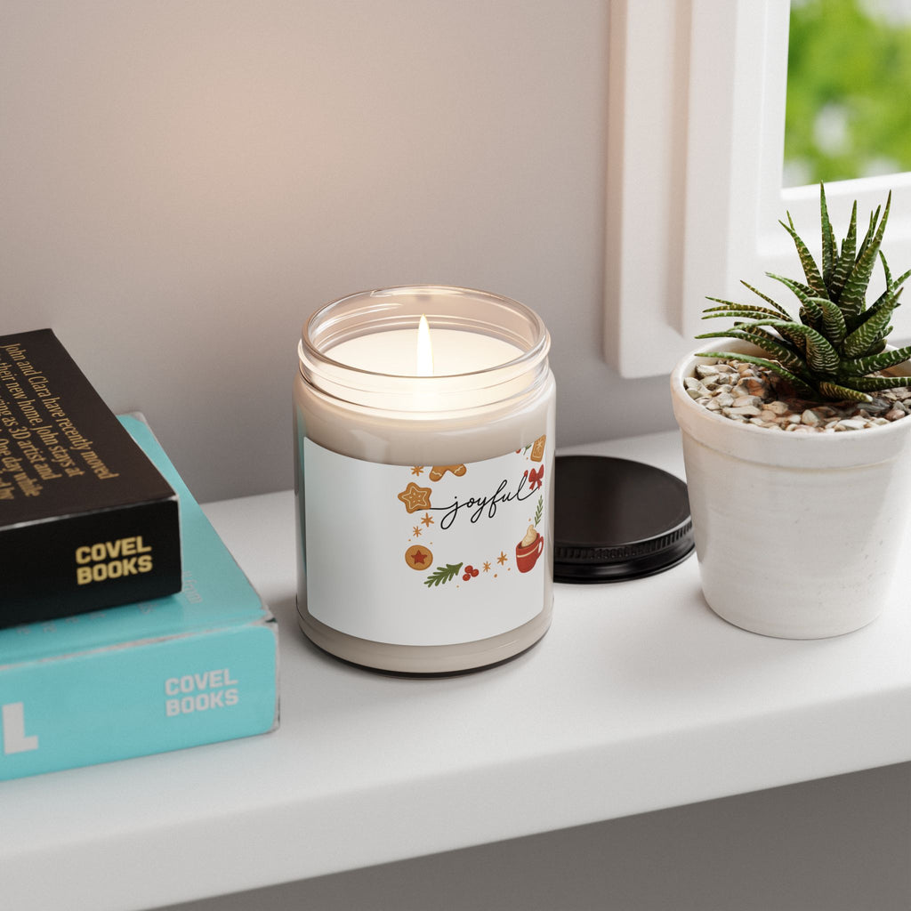 Joyful Holiday Scented Soy Candle — 9oz Christmas Spice Aroma