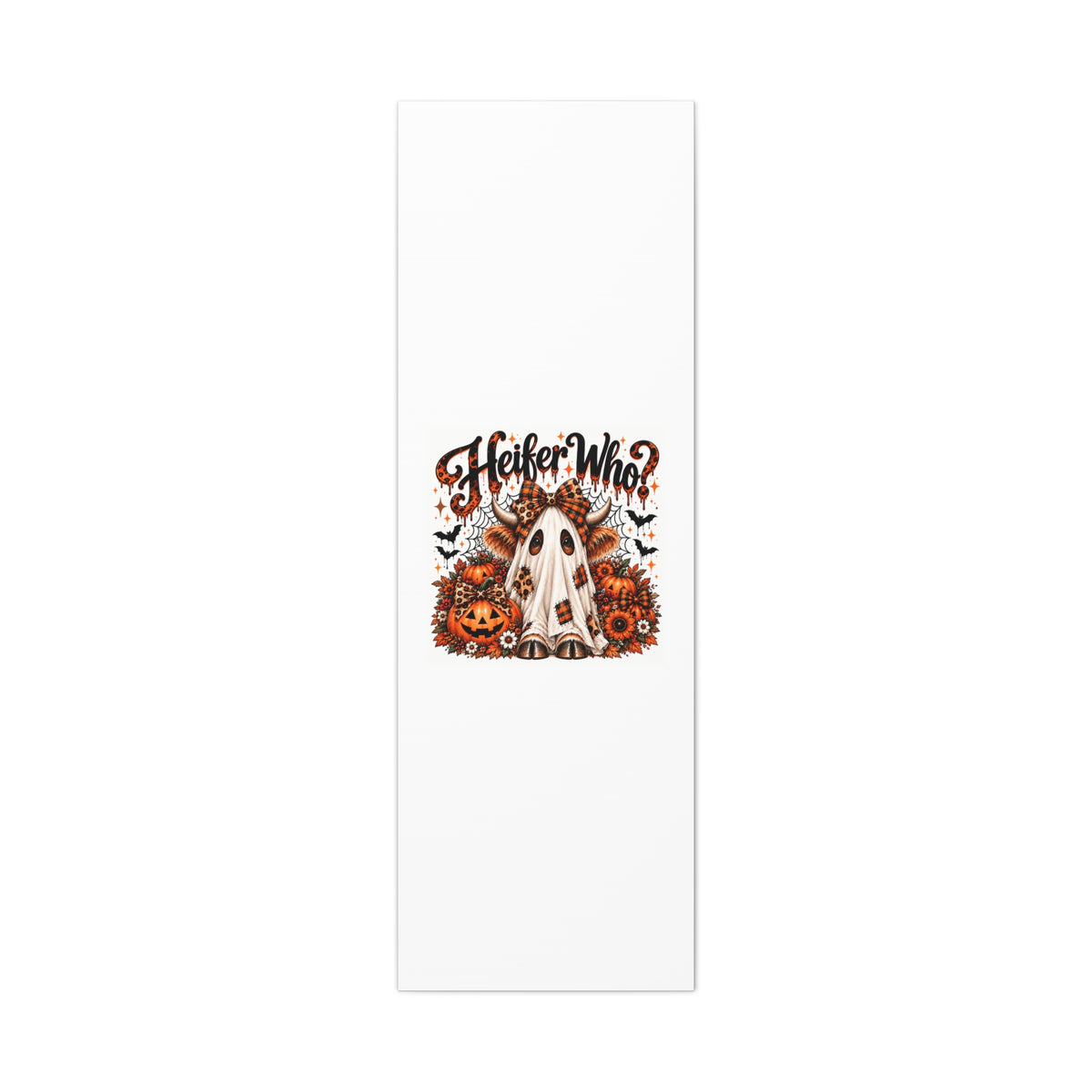 Halloween Highland Cow Ghost Matte Canvas