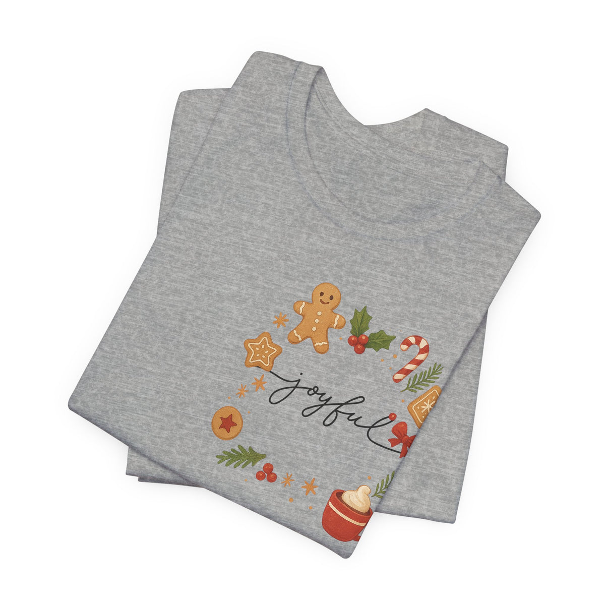 Joyful Christmas Tee — Holiday Gingerbread & Cocoa Graphic T-Shirt