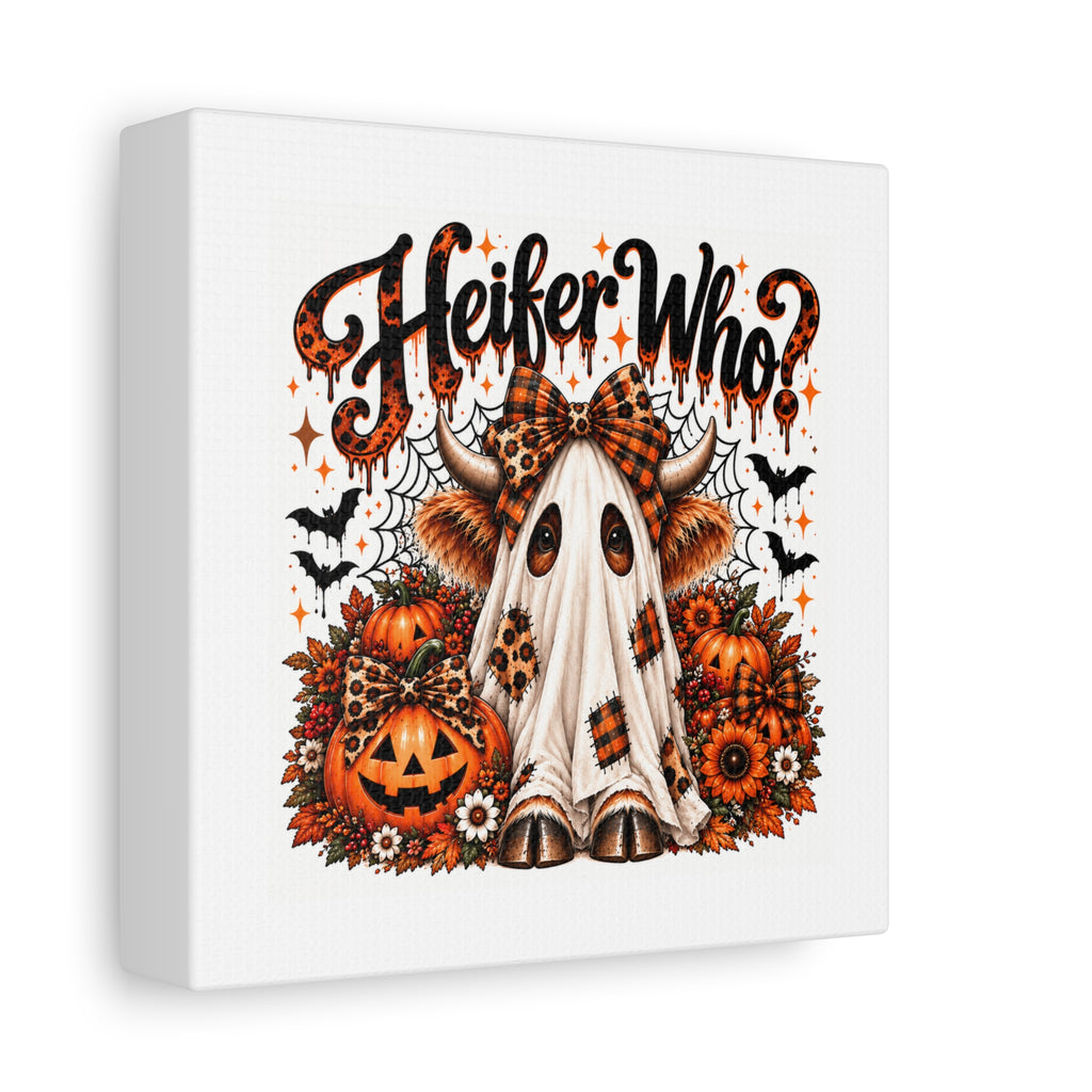 Halloween Highland Cow Ghost Matte Canvas