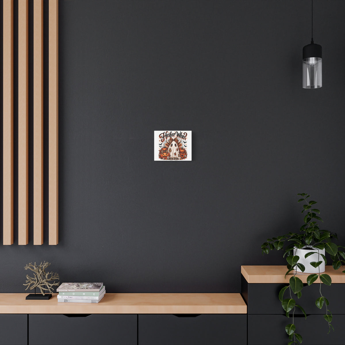 Halloween Highland Cow Ghost Matte Canvas