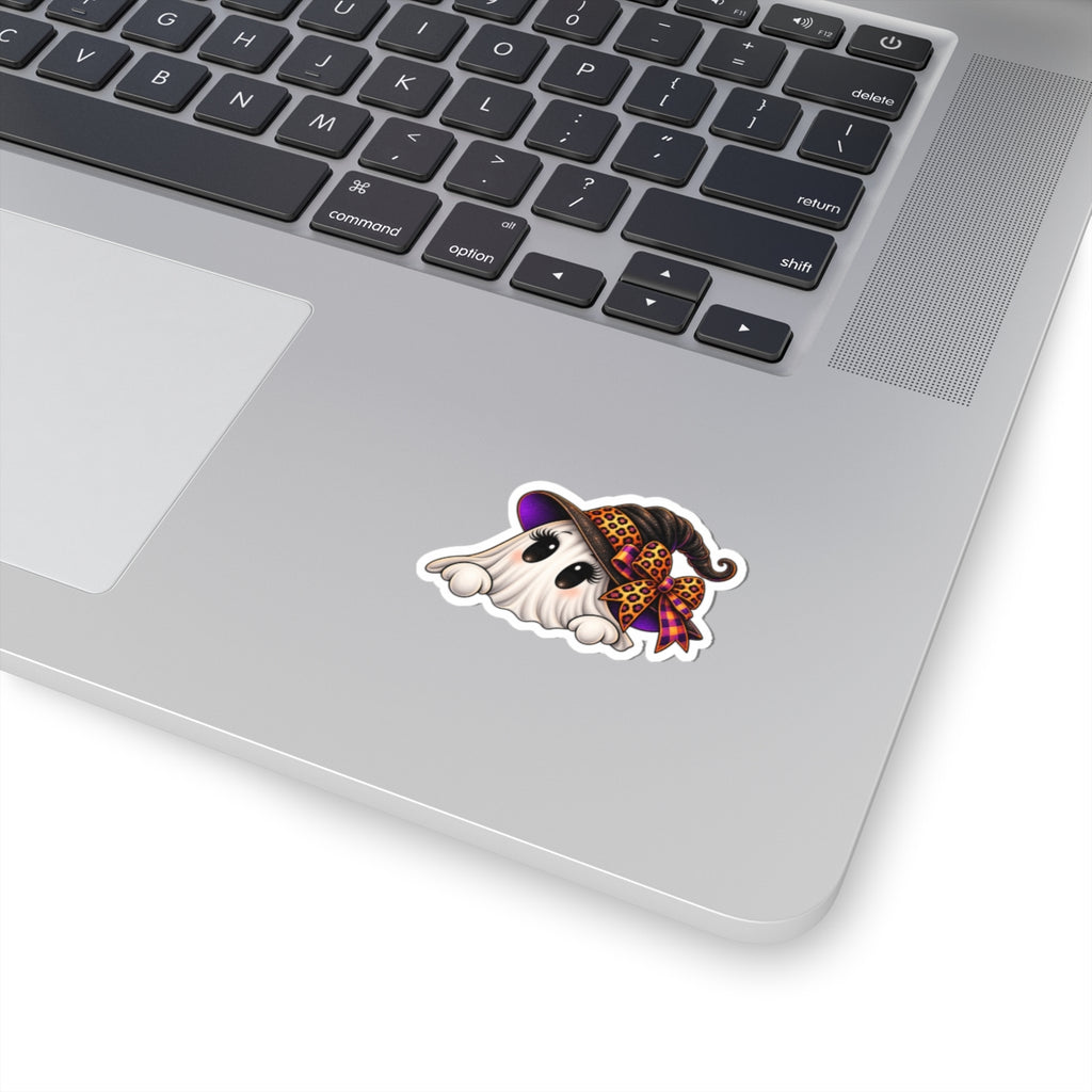 Cute Halloween Ghost Witch Kiss-Cut Sticker