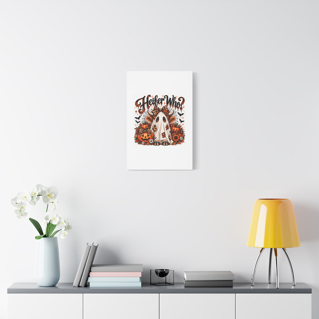 Halloween Highland Cow Ghost Matte Canvas