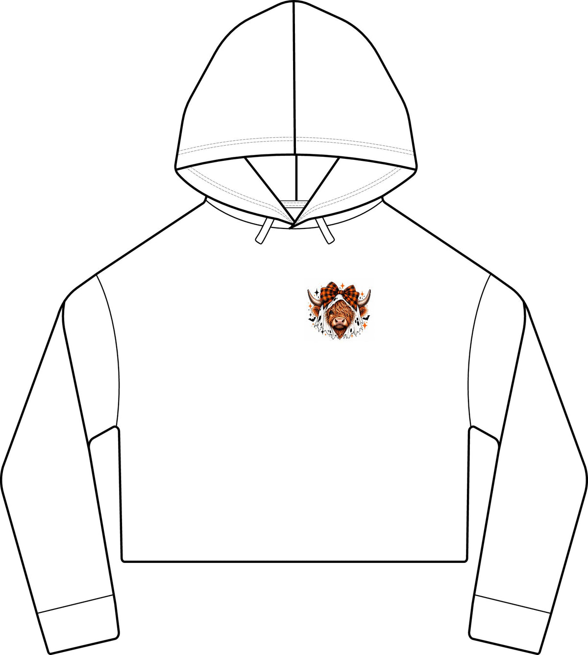 Halloween Goat Crop Hoodie — "Heifer Who?" Spooky Pumpkin & Ghosts Women's Cropped Sweatshirt
